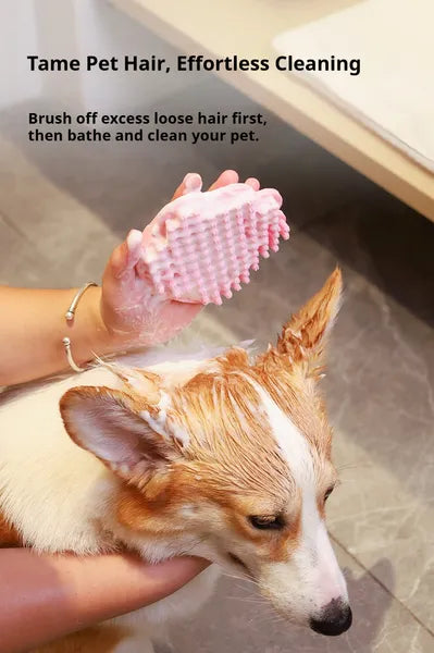Brosse de bain pour chien en caoutchouc