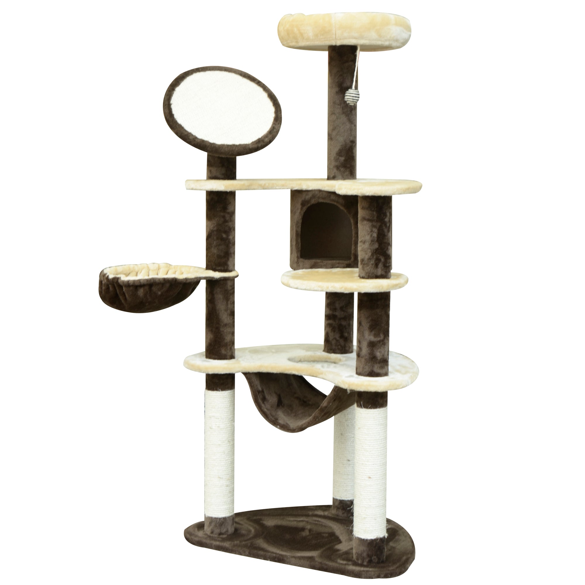 Arbre à gratter pour chat PawHut 60" avec lit, condo et poste, mobilier pour animaux