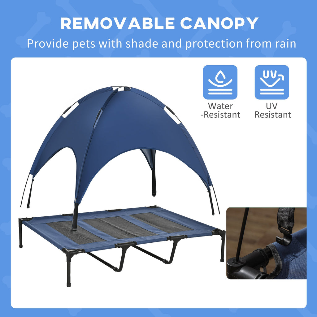 Lit surélevé portable pour chien avec protection UV et refroidissement