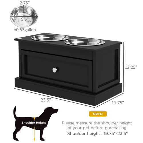 Gamelle Chien avec Tiroir de Rangement - Gain de Place Optimal