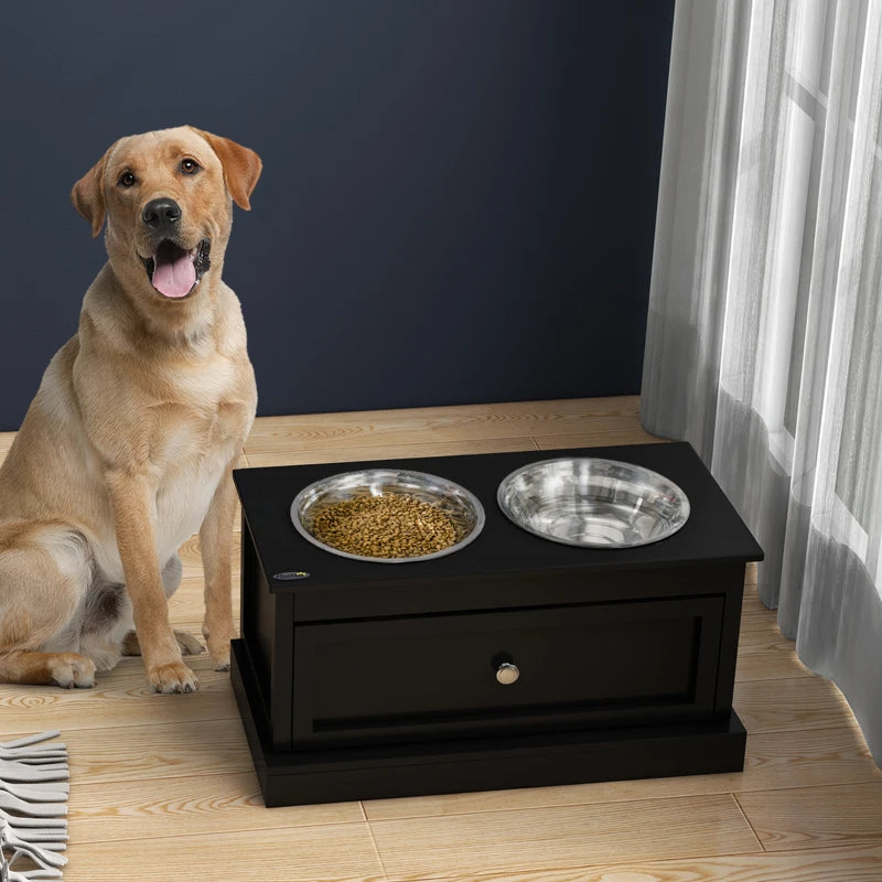 Gamelle Chien avec Tiroir de Rangement - Gain de Place Optimal