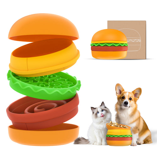 Gamelle Multi-couches Apparence Hamburger pour Chats et Chiens