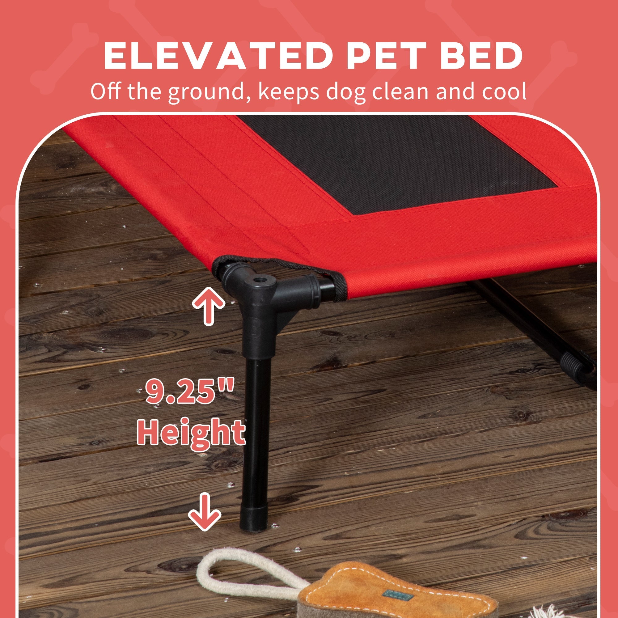 Lit surélevé portable pour chien avec protection UV et effet rafraîchissant