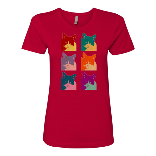 T-shirt Femme Boyfriend 6 Panneaux Chat d'Aujourd'hui