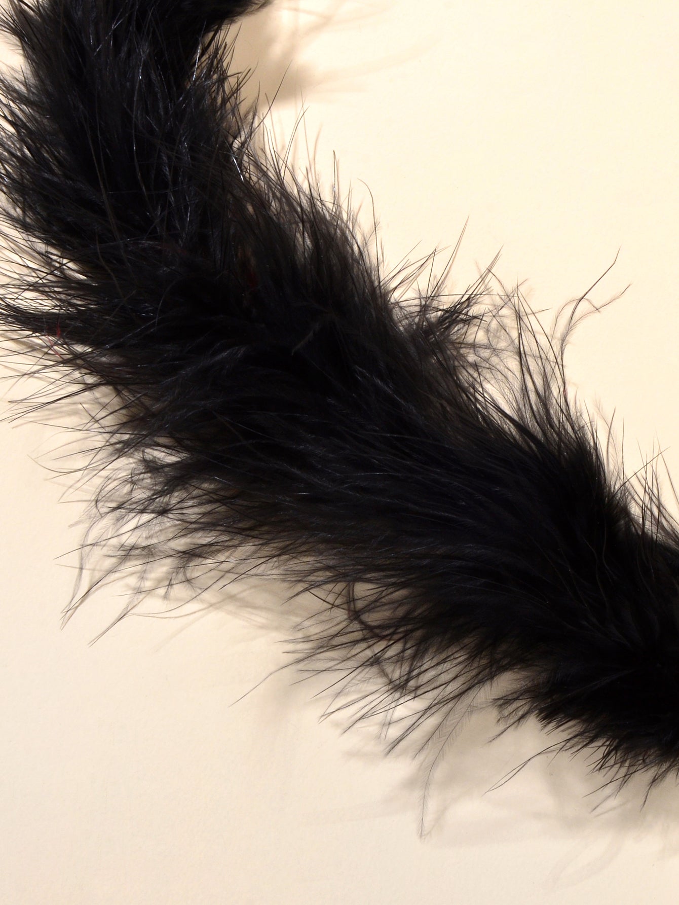 Collier Choker en Fourrure Synthétique Noire Rétro pour Femmes Soirée Dîner