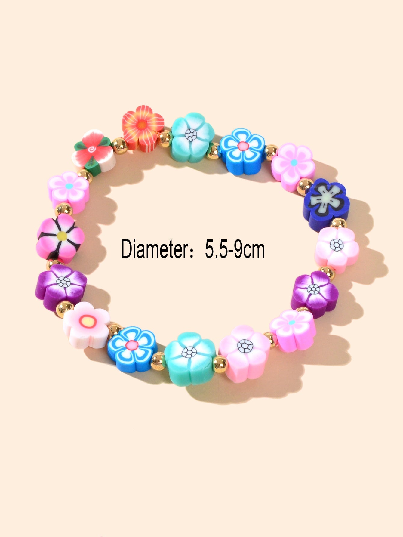 Cadeaux amusants pour femmes Bracelet élastique fleuri en forme aléatoire multicolore