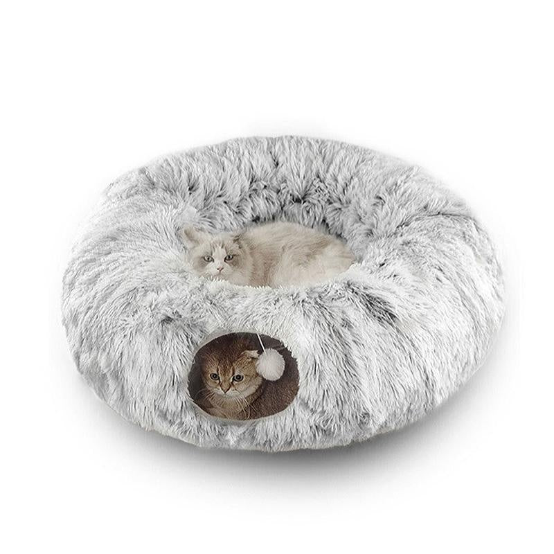 Tunnel de chat 4 en 1 : jeu et confort pour votre compagnon