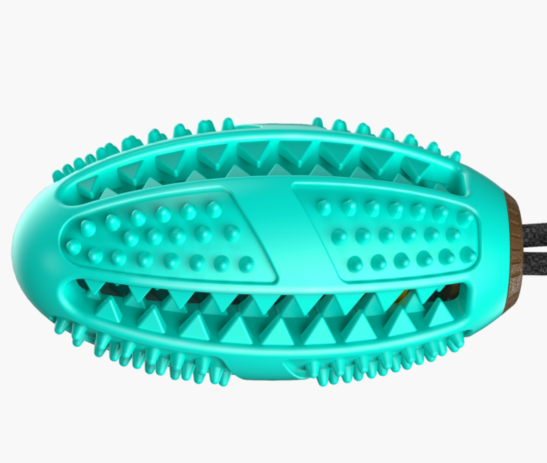 Os en caoutchouc pour chien, brosse à dents intégrée