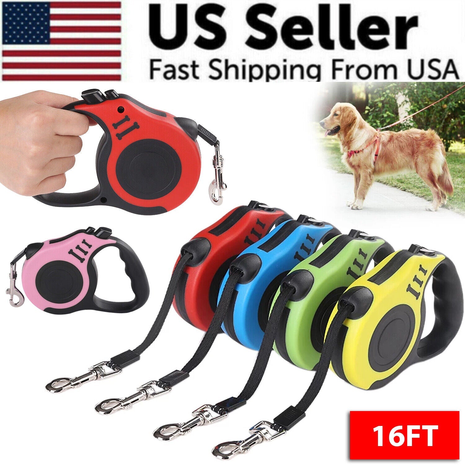 Laisse Automatique Rétractable pour Chien 5 m