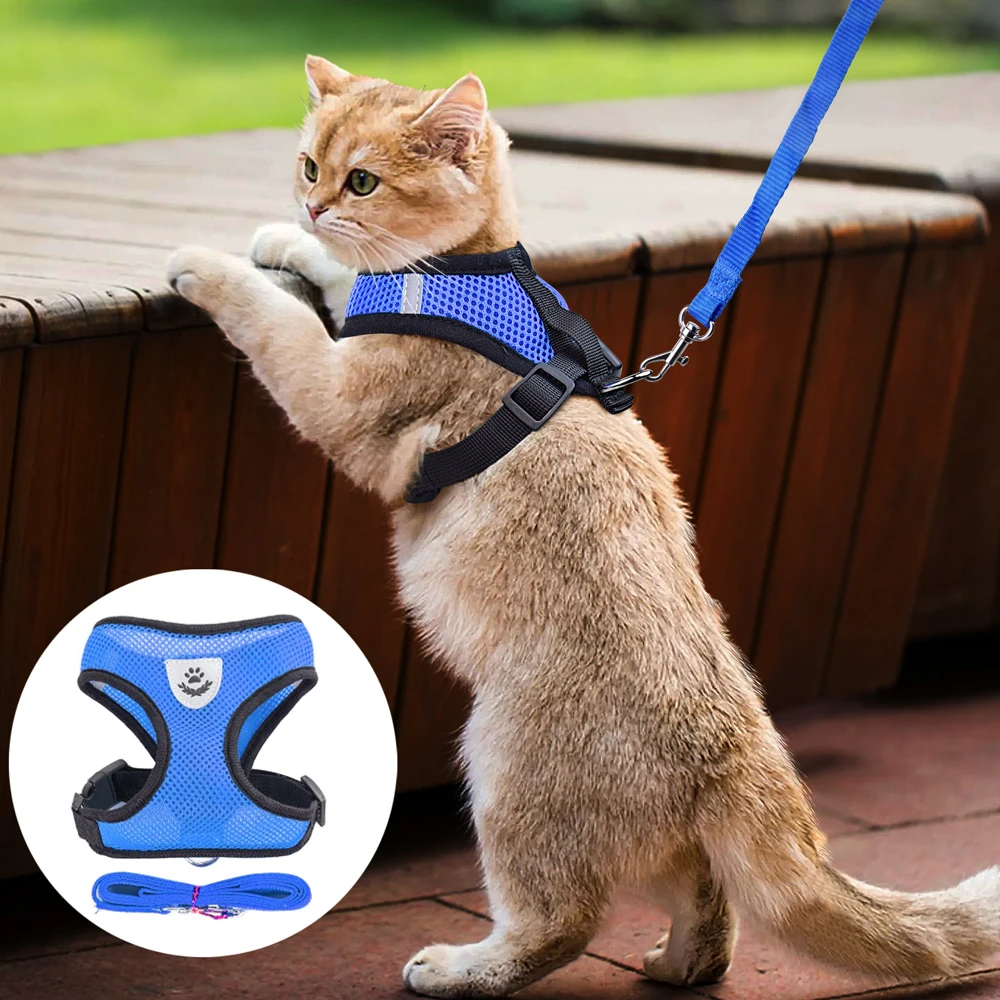 Harnais Réglable pour Chat et Chien avec Système Réfléchissant