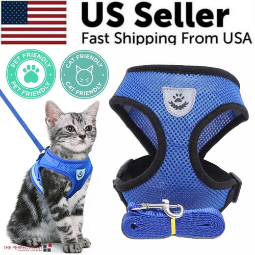 Harnais Réglable pour Chat et Chien avec Système Réfléchissant