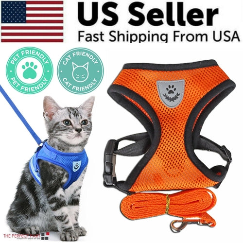 Harnais Réglable pour Chat et Chien avec Système Réfléchissant