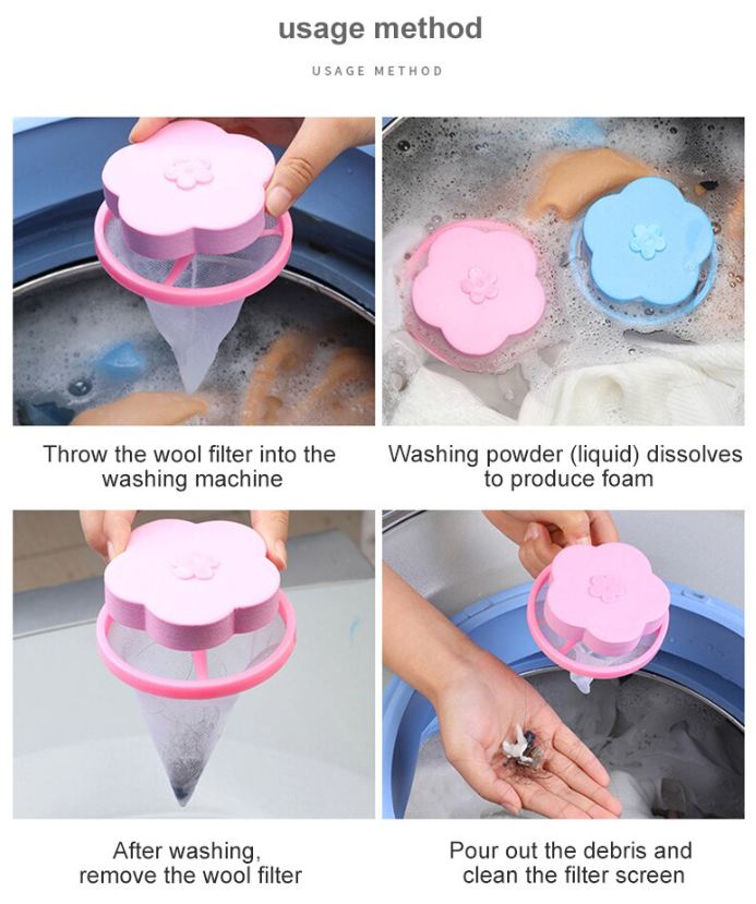 2 Pcs Floating Animal Fur Catcher Laundry Lint Animal Hair Remover For