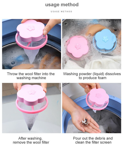 2 Pcs Floating Animal Fur Catcher Laundry Lint Animal Hair Remover For