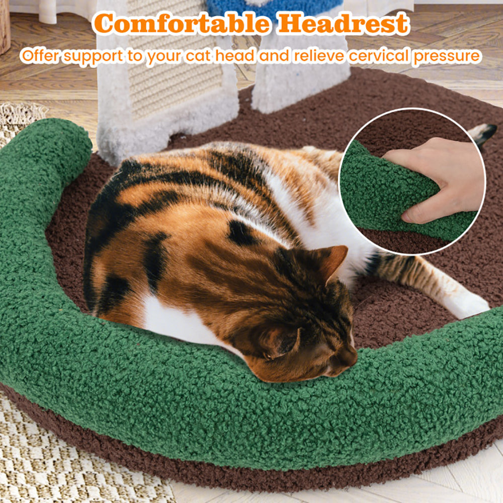 Lit pour chat en forme de champignon avec griffoir et grand lit en sisal