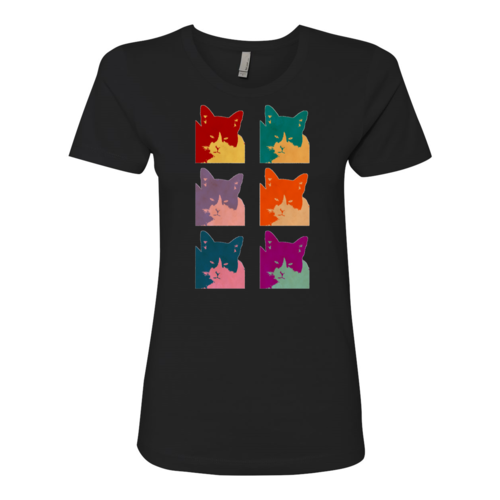 T-shirt Femme Boyfriend 6 Panneaux Chat d'Aujourd'hui