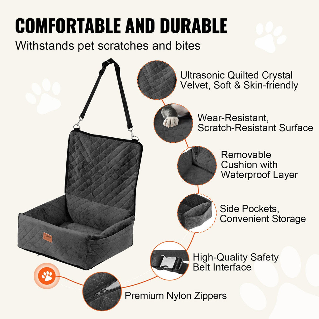 Siège Auto Booster pour Chien Petit à Moyen jusqu'à 18 kg