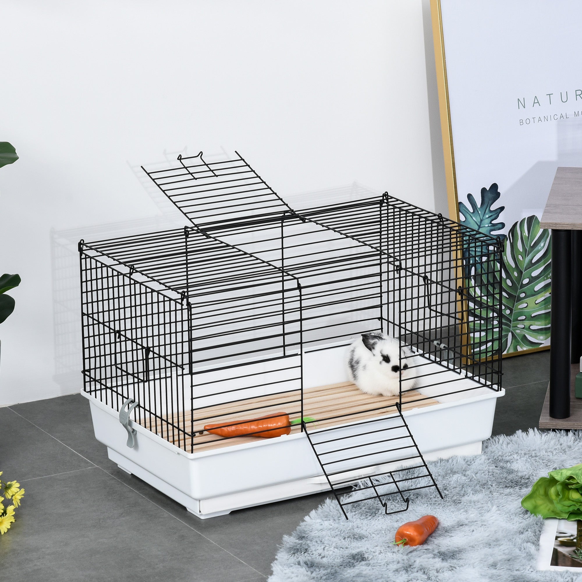 Habitat pour petits animaux PawHut - Maison de jeu pour petit lapin