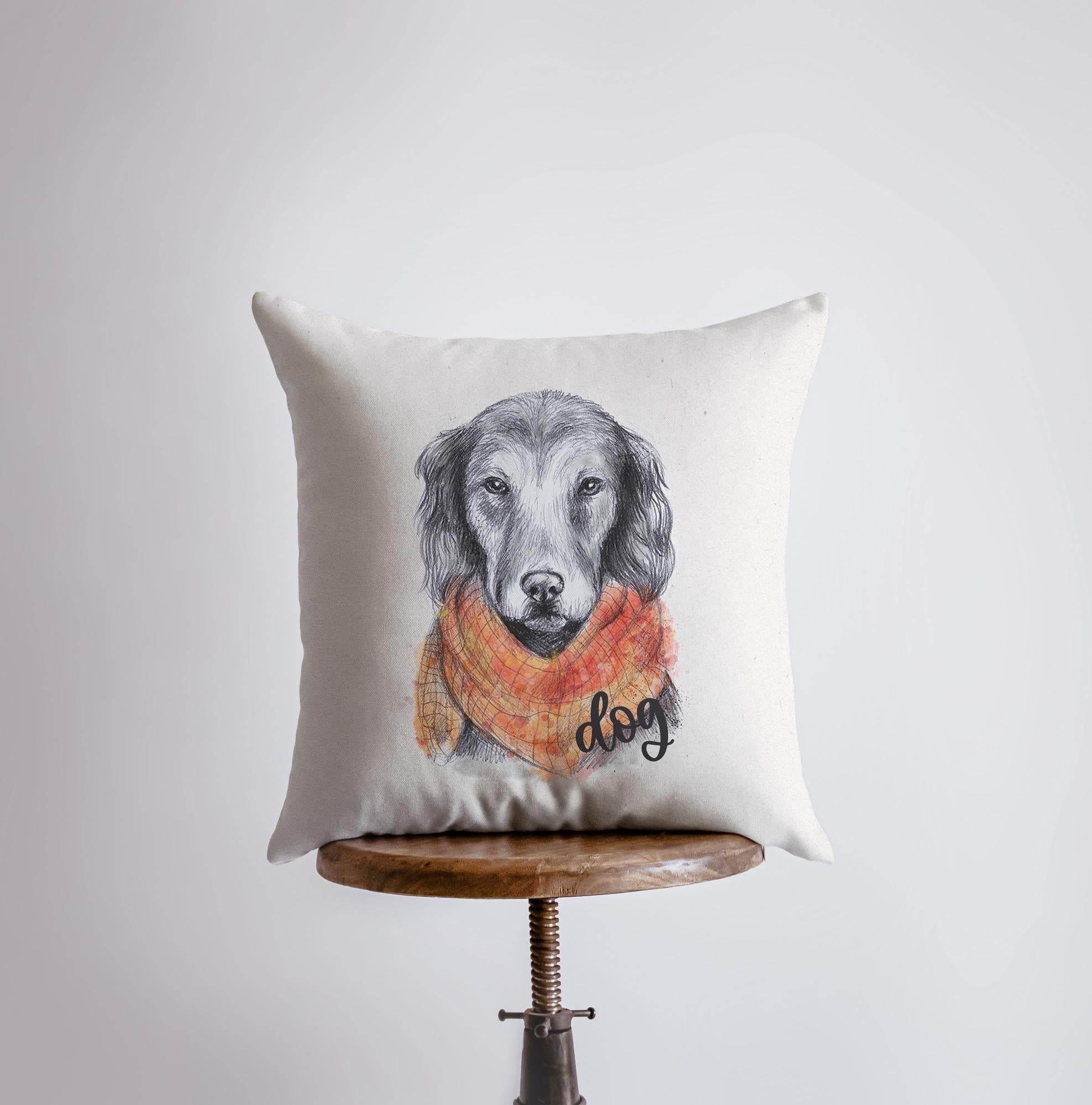 Coussin Chien Dessin au Crayon