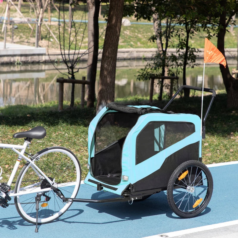 Remorque à vélo 2-en-1 pour chien, poussette de transport pour grands chiens avec