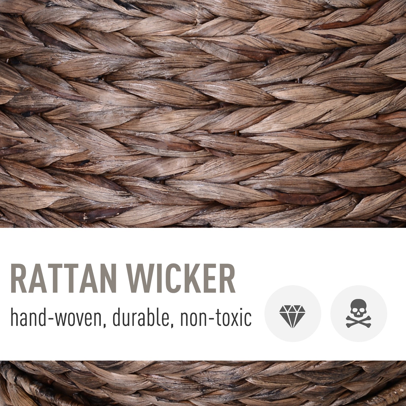 Lit surélevé en osier fait main avec coussin marron foncé pour chatons