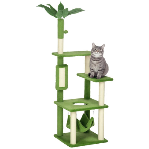 Arbre à chat PawHut pour chats d'intérieur avec hamac, tour à chat, vert