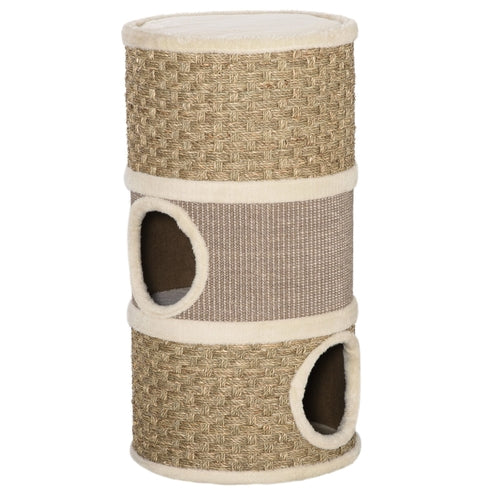 28 Inch Chat Condo, 3 Story Chat Hideaway avec Sisal Griffoir Pad