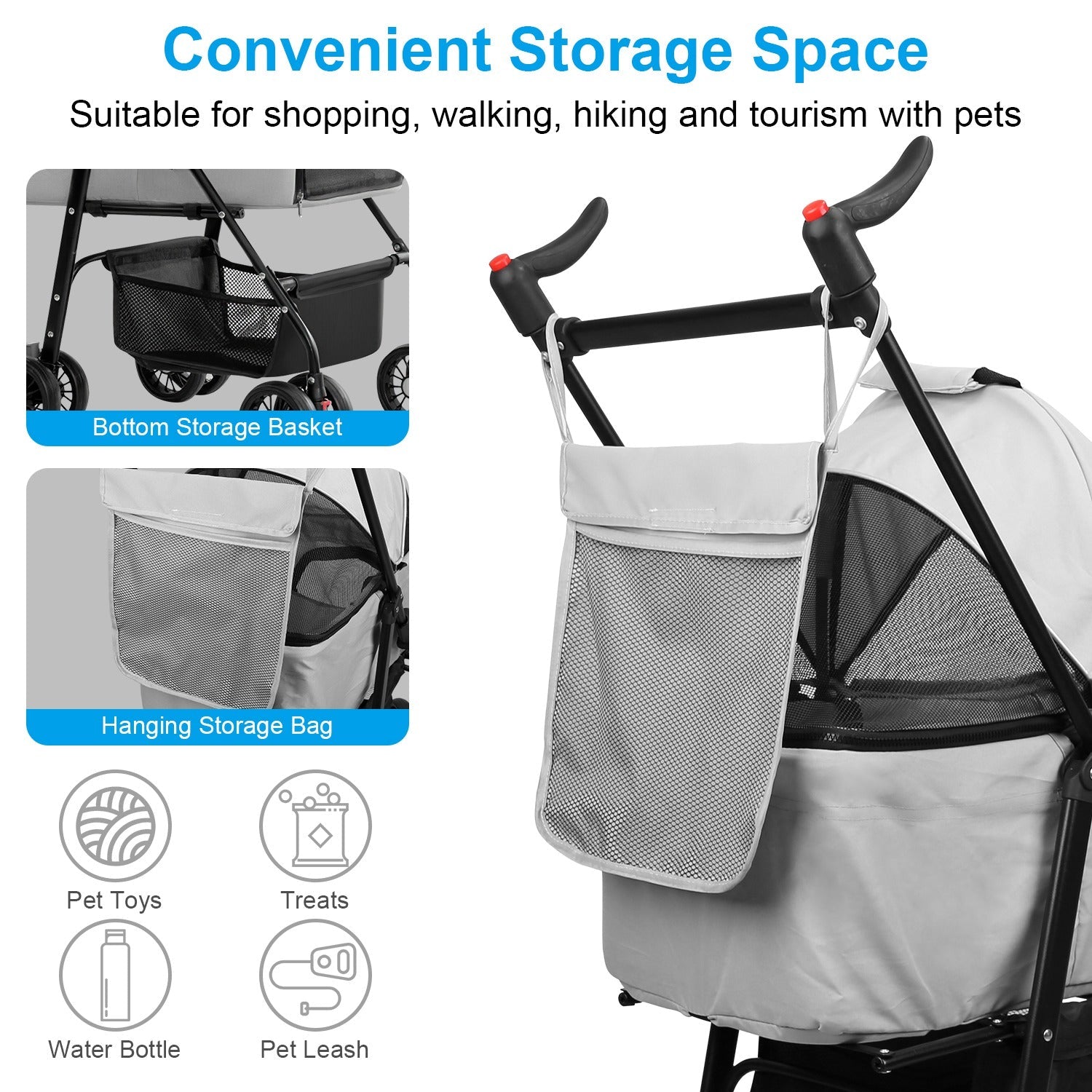 Poussette pour animaux à 4 roues pliable 1Pc Chariot de transport de voyage