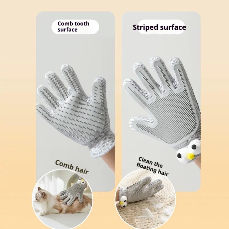 Gants et brosses de toilettage 2-en-1 pour animaux
