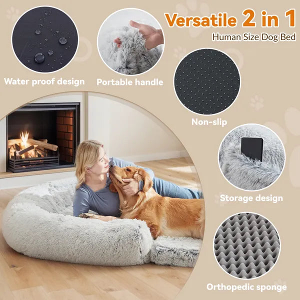 Lit pliable en peluche pour chien : confort ultime à emporter