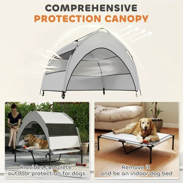 Lit surélevé pour chien : confort et protection au soleil
