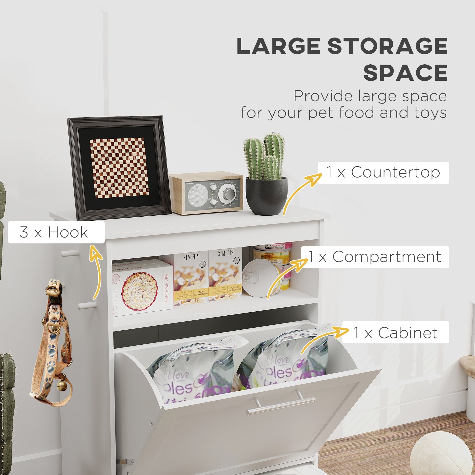 Station de Nourriture pour Animaux avec Rangement