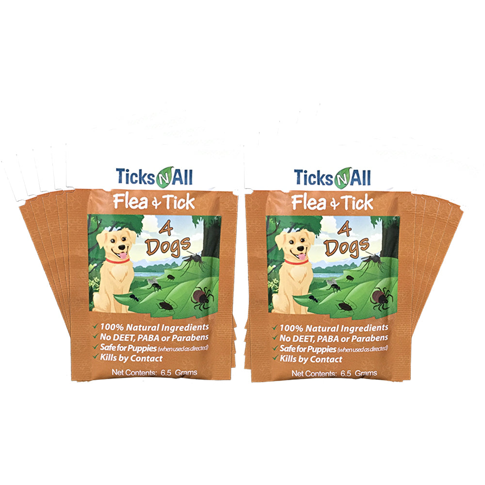 Lingettes Anti-Puces et Tiques 100 % Naturelles pour Chiens (10 unités)