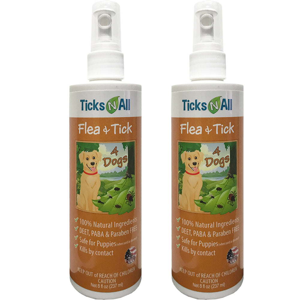 Anti-puces et tiques 100% naturel pour chiens 4 x 240 ml (2 pack)