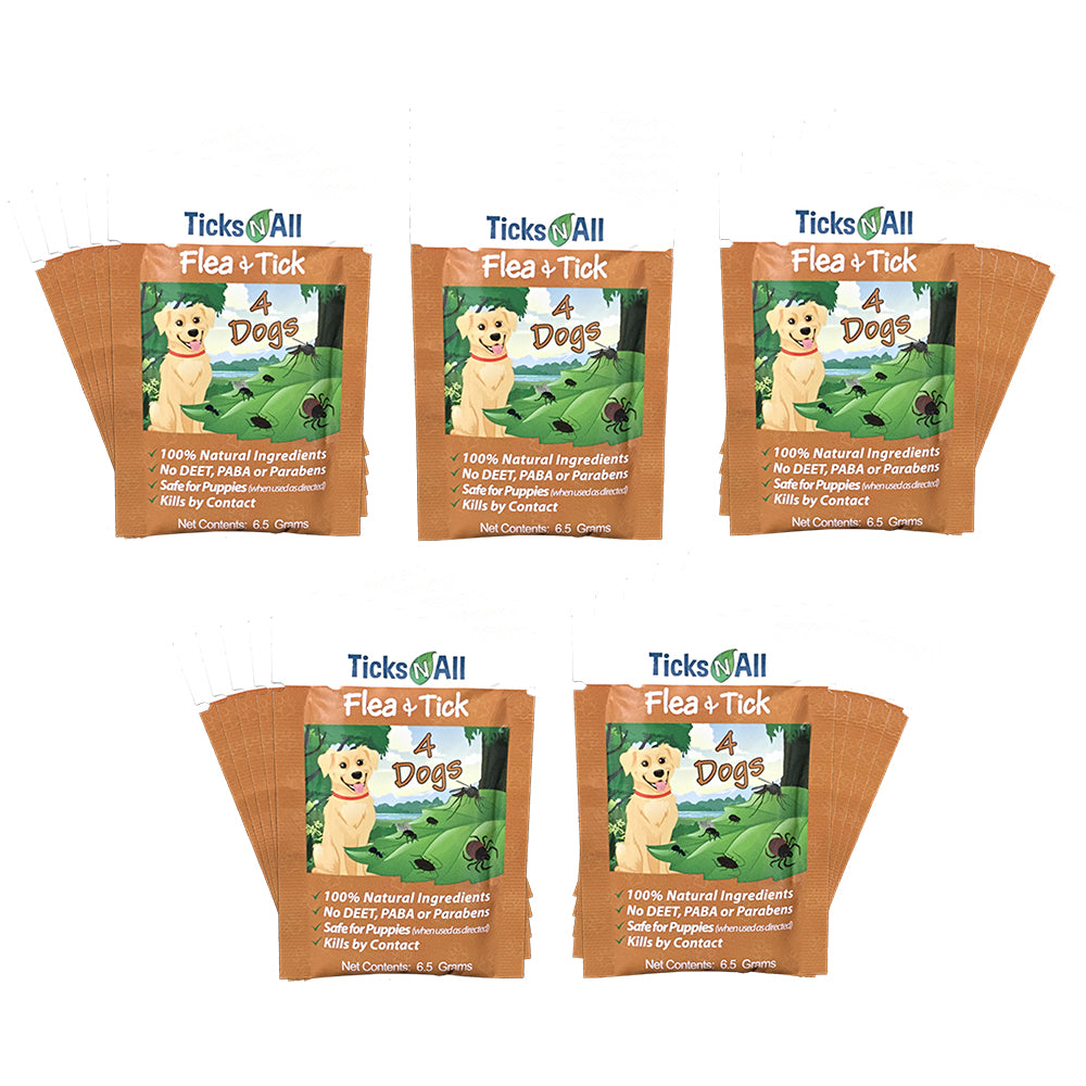 Lingettes anti-puces et tiques 100 % naturelles pour chiens (25 unités)