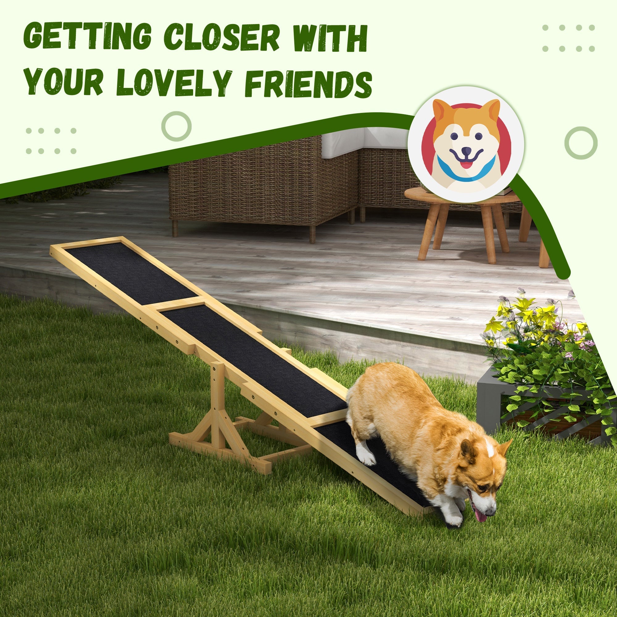 Bascule en bois pour agility canine - Renforcez la confiance de votre chien