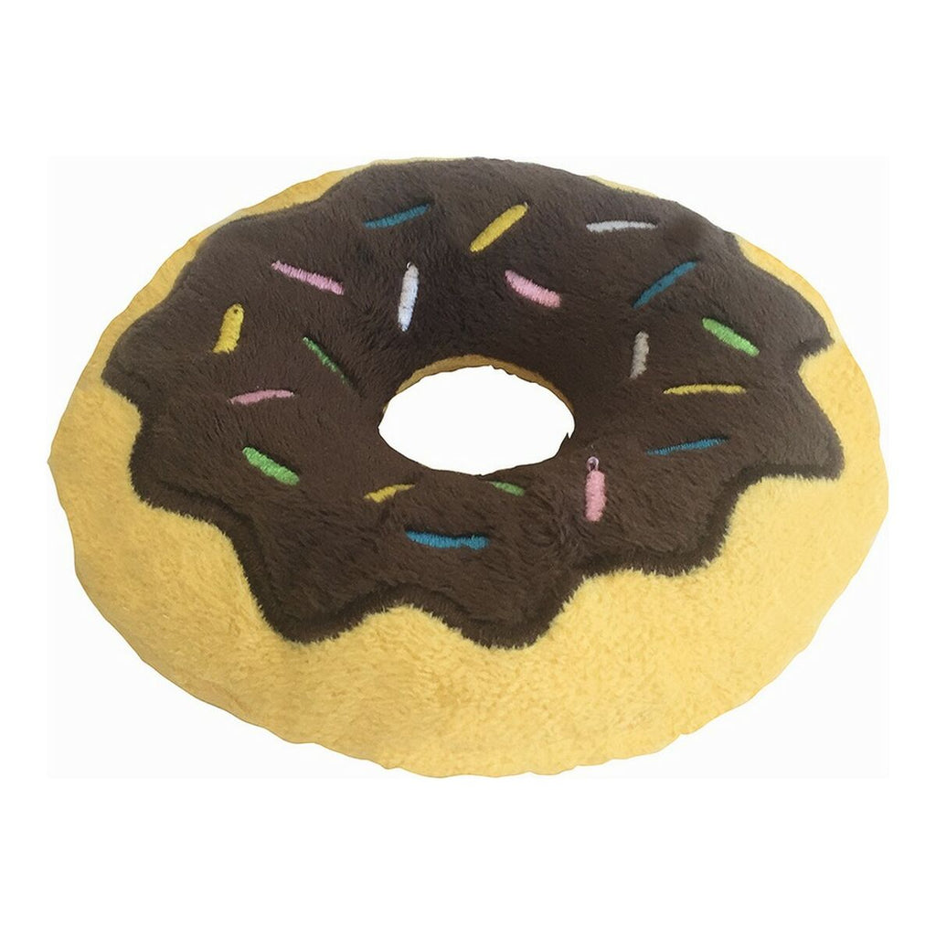 Jouet en peluche pour chiens Donut au chocolat 14 cm Marron