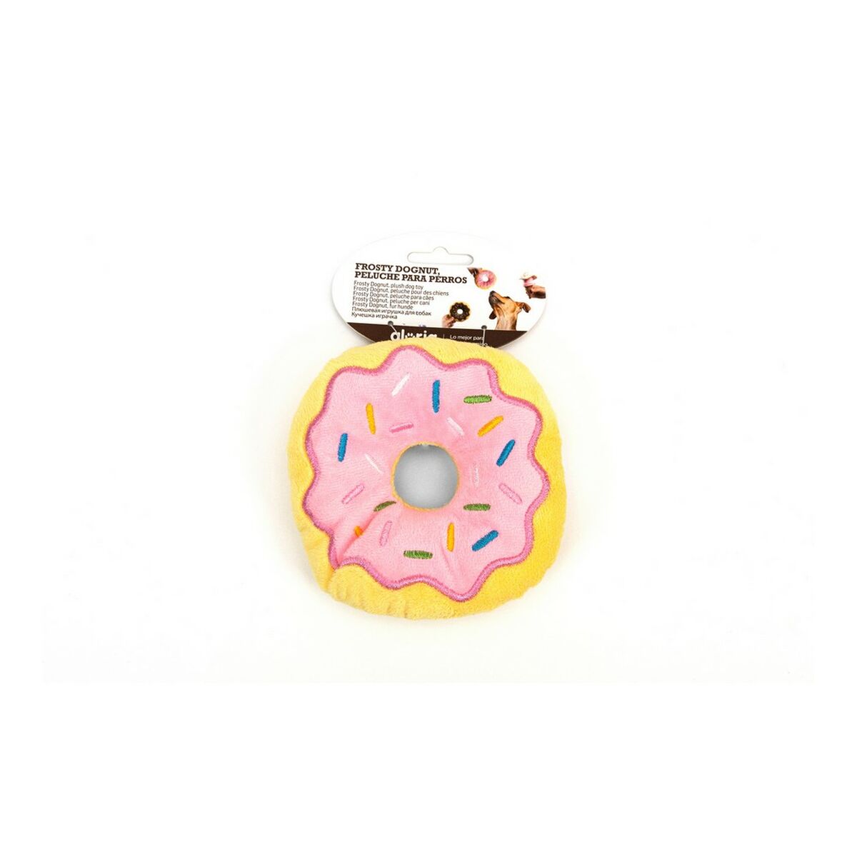 Jouet en peluche pour chiens Gloria Donut Givré Rose