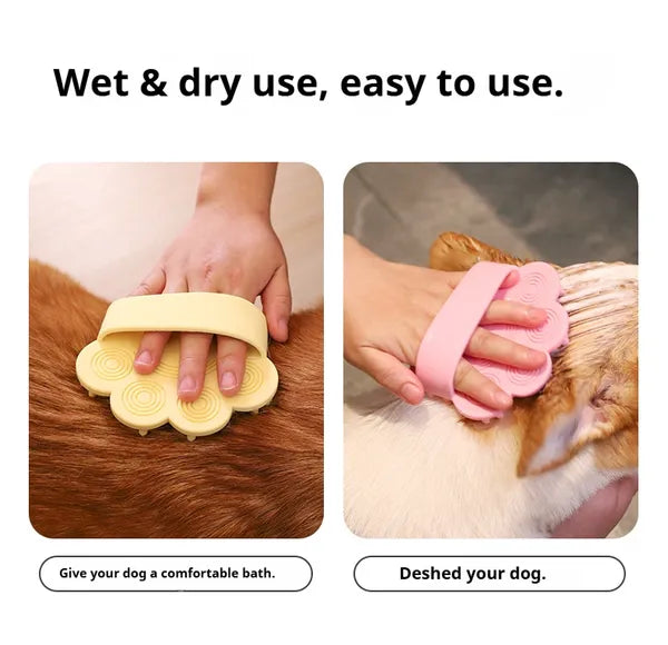 Brosse de bain pour chien en caoutchouc