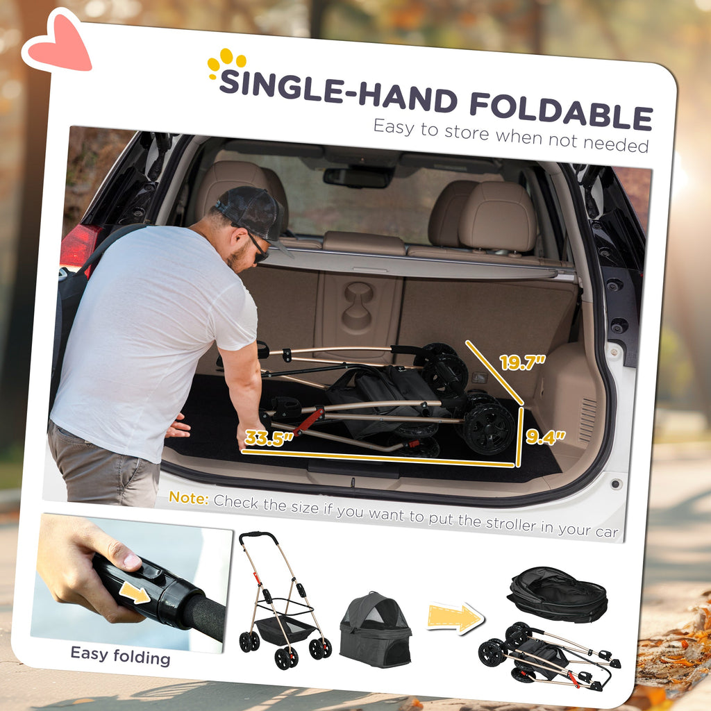 Poussette 3 en 1 pour Animaux : Confort et Polyvalence
