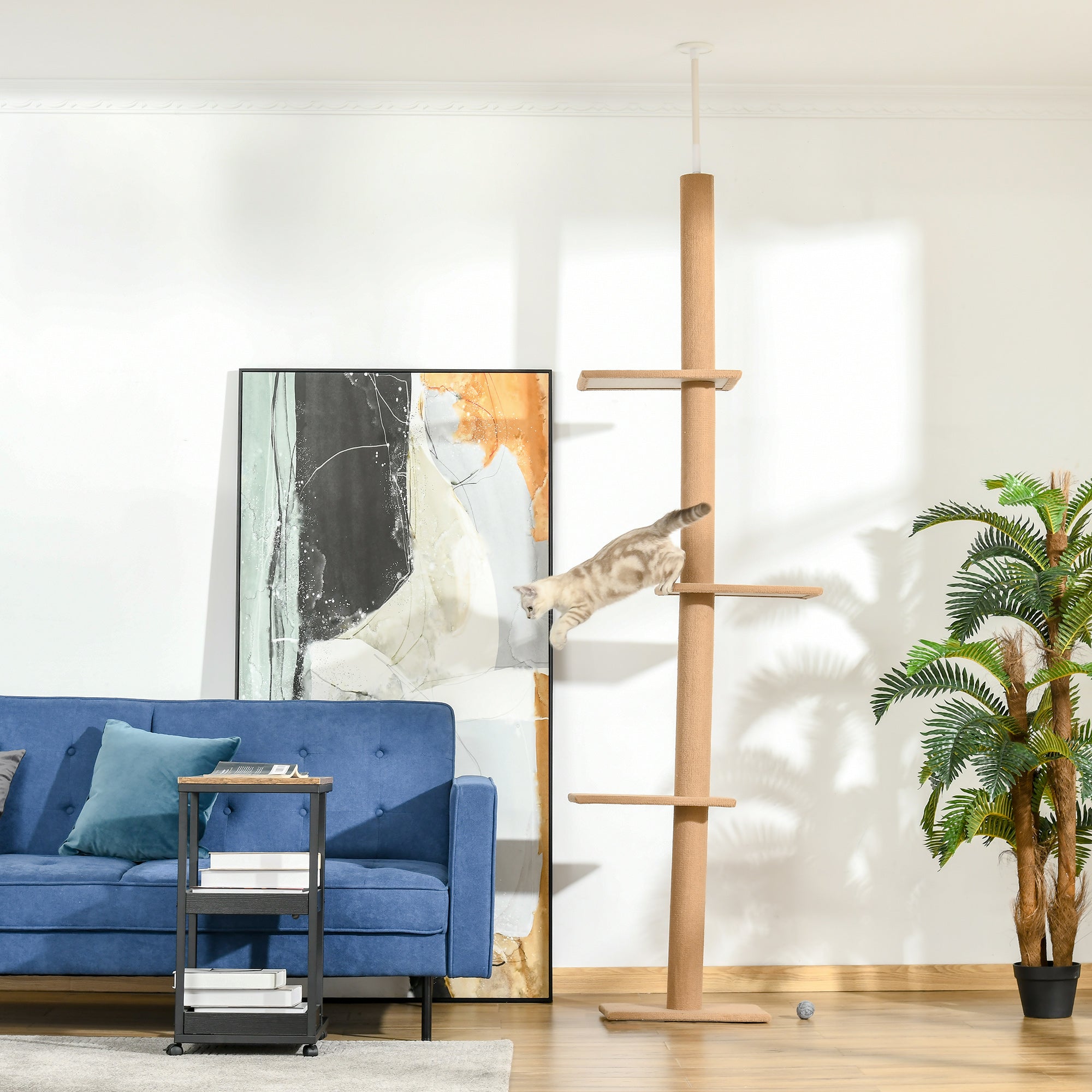 Floor-to-Ceiling Chat Arbre Chat Climbing Tower avec Sisal-Covered