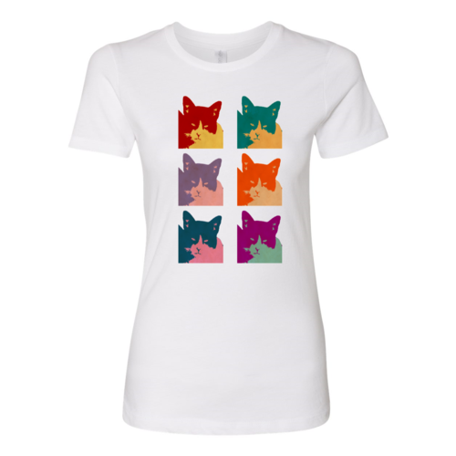 T-shirt Femme Boyfriend 6 Panneaux Chat d'Aujourd'hui