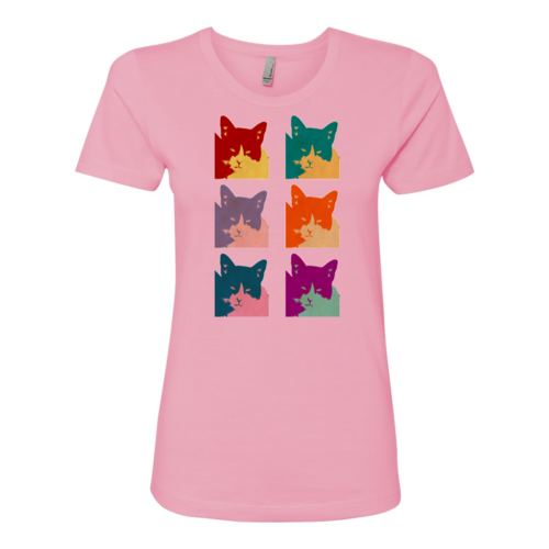 T-shirt Femme Boyfriend 6 Panneaux Chat d'Aujourd'hui