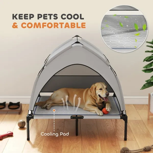 Lit surélevé pour chien : confort et protection au soleil