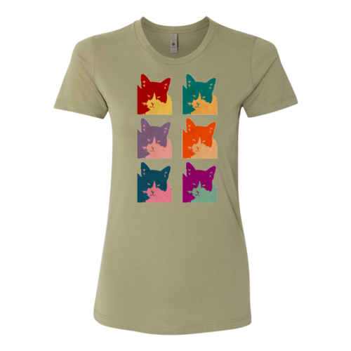 T-shirt Femme Boyfriend 6 Panneaux Chat d'Aujourd'hui