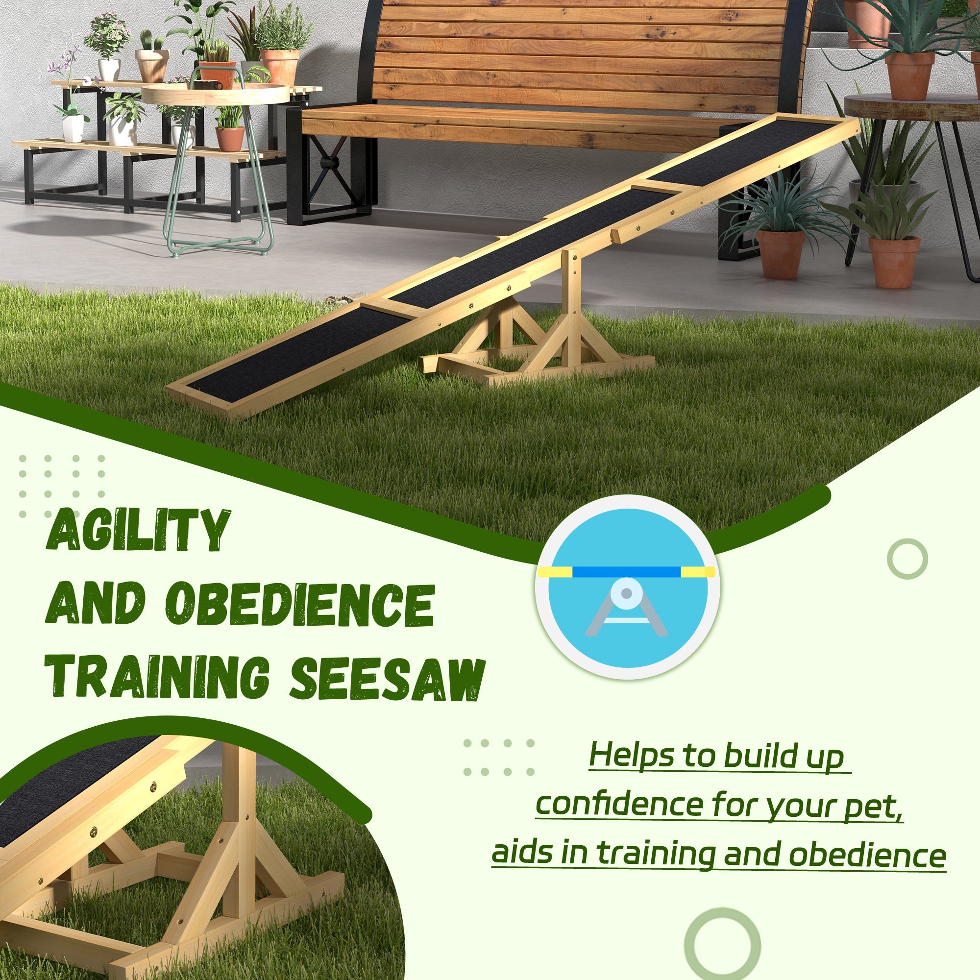 Bascule en bois pour agility canine - Renforcez la confiance de votre chien