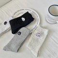 Chaussettes mi-mollet brodées animaux pour femmes, style décontracté et mignon.