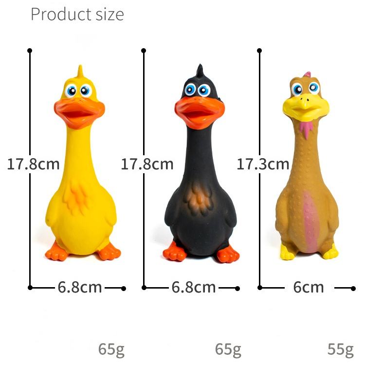 3 Jouets en Latex Poule Squeezy Écologiques