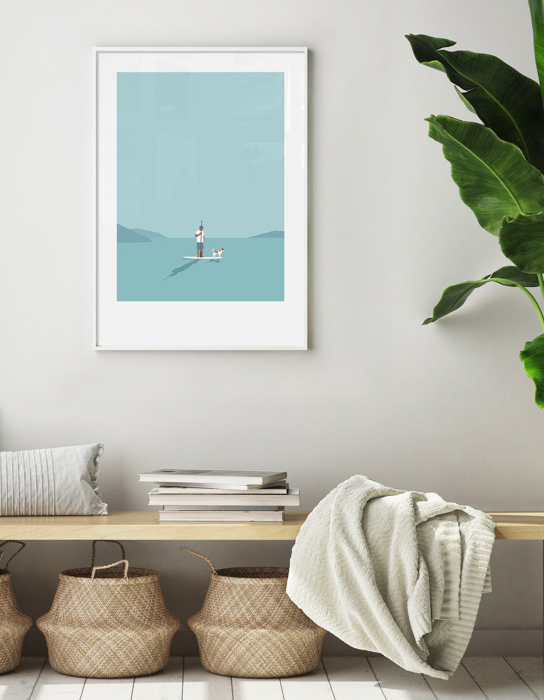 Paddleboarder et chien