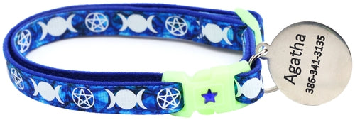 Familiar de Sorcière sur Collier de Chat Saphir